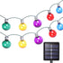 Vigdur Solar String Lights Outdoor, 2 Pack 7Ft Globe Multicolor String Lights