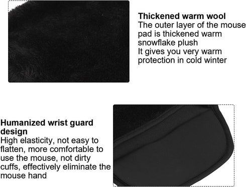 ZJchao Heated Pad, Hand Warmer Pad USB Heated Computer Mousepad for Men Women Desk Accessories (Black)