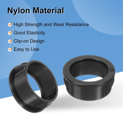18 Grommet, 1" Grommet Grommets uxcell Pcs Cable Snap Bushing Mounting Dia Black Round Nylon Snap in Cable Protector