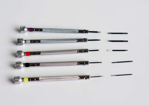 Screwdriver Set, 5 PCS with Extra Replace Blades for Watch Repair, Jewelry Work