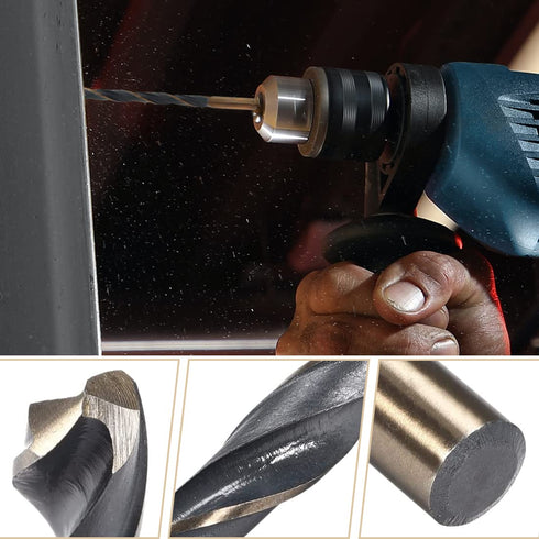 5 PCS 2mm Twist Drill Bit High Speed Steel 4341, Gold and Black Coated Drilling Bits for Home Improvement DIY,