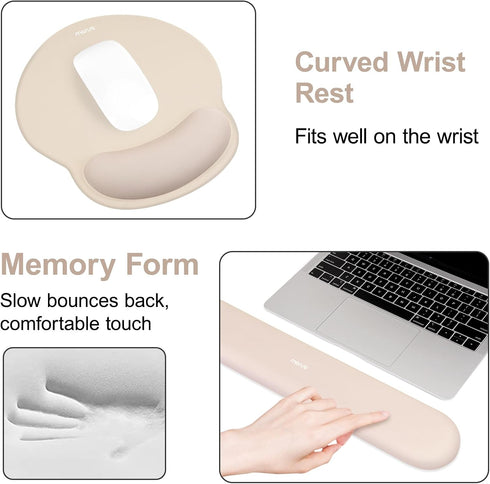 Set, MOSISO Wrist Rest for Keyboard Mouse Pad Large Gaming Deskpad&Circle Curved Mousepad&Keyboard Wrist Rest&Coaster