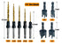 9Pcs Wood Countersink Drill Bit Set, Titanium Tapered Drill Bits and Wood Plug Cutter, Countersink Chamfer Drilling Tool for Woodworking and Carpentry (1/4" Hex Shank)