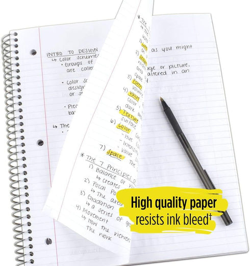 Five Star Spiral Notebook, 1 Subject, College Ruled, 100 Sheets, 11" x 8-1/2", Teal (72051)