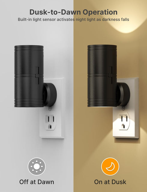Likelgn 2 Pack Dimmable Night Light Plug into Wall, LED Nightlight with Dusk to Dawn Sensor, Soft White Glow