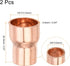 MECCANIXITY Reducing Copper Coupling Fitting, 1/2 x 3/8 Inch ID for HVAC Refrigeration Adapter, Pack of 2