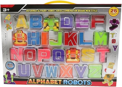 Odowalker 26 2" Pcs Alphabet Robots Letters Alpha Bots Alphabots Transform Letters for Learning for Carnival Prizes