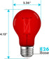LUXRITE A19 Edison LED Red Light Bulb 4.5W (60W Equivalent) Colored Glass Filament E26 Standard Base