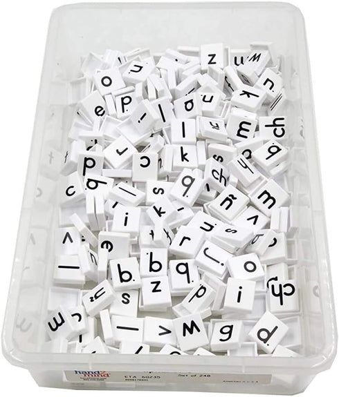 hand2mind Plastic Lowercase Alphabet Letter Tiles, Plastic Letters for Kids, Phonics Manipulatives,