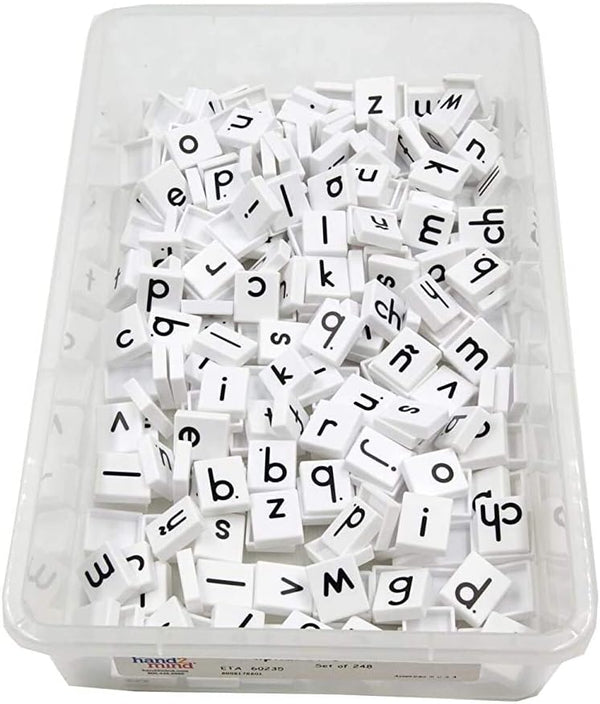 hand2mind Plastic Lowercase Alphabet Letter Tiles, Plastic Letters for Kids, Phonics Manipulatives,