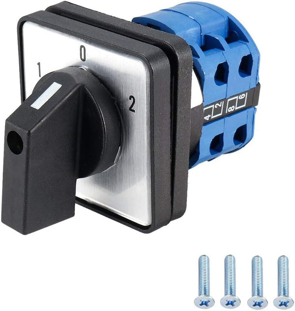 Changeover Switch LW28-20, 3 Positions 8 Terminals Universal Rotary Cam Selector Latching Switches