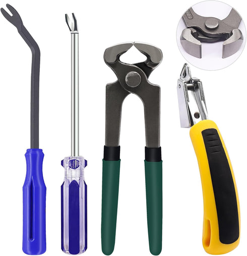 4Pcs Upholstery and Construction Staple Remover Tools Set - Nail Tack Remover,