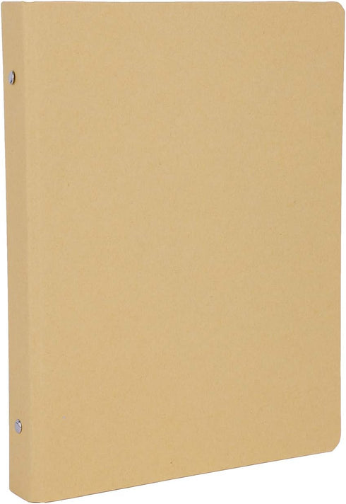 Blank A5 Kraft Paper Hardcover 6-Holes Round Ring Binder Protector for Notebook Diary Journal,School Office Stationery Supplies Loose Leaf Binder Folder File Cover Organizer Planner by RUIXIB