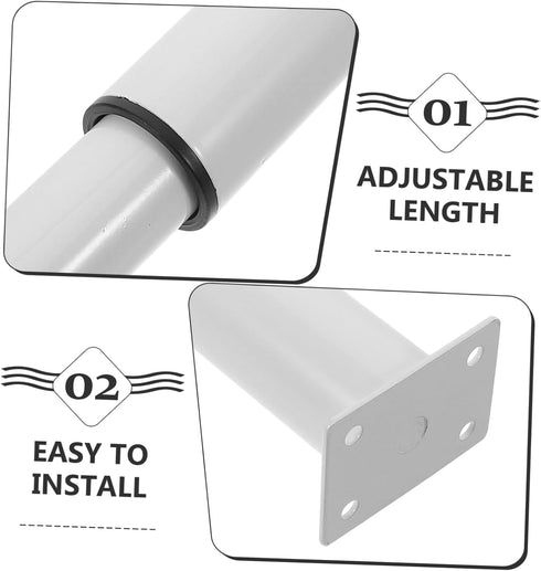 Holibanna Adjustable Height Metal Bed Frame Support Legs Versatile Furniture Replacement Legs for Cabinets Sofas and Tv