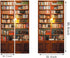 3D 33.5"x84.6"- Decor(2 Sheets/Set) artfanke Retro Bookcase Door Sticker Peel and Stick Self-Adhesive Bookshelf Door