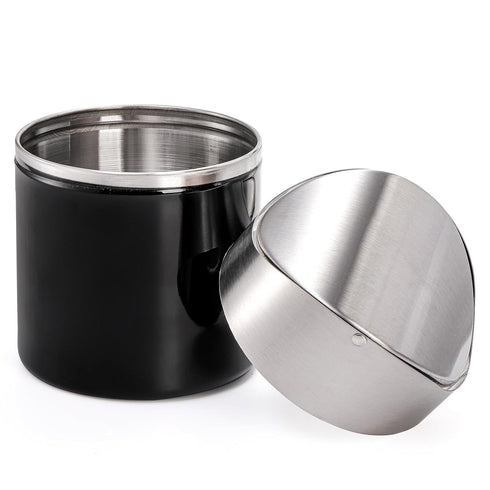 ZOOFOX Set of 2 Mini Trash Cans with Swing Lid, Brushed Stainless Steel Countertop Garbage Bins for Office