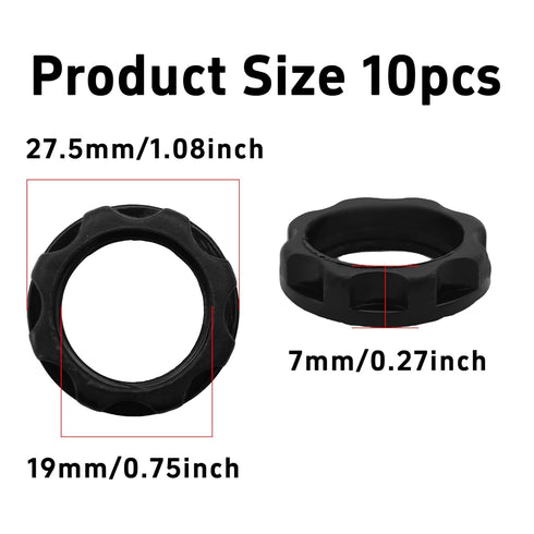 Klyeola 10Pcs E12 27.5mm 19mm(Black) Light Socket Rings, Plastic Lamp Shade Holder Adapter, Threaded Collar Retainer