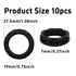 Klyeola 10Pcs E12 27.5mm 19mm(Black) Light Socket Rings, Plastic Lamp Shade Holder Adapter, Threaded Collar Retainer
