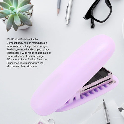 Portable Stapler - Compact and Effort Saving 15 Sheet Capacity Desktop Stapler with Foldable Design for Office