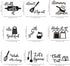 9PCS Kitchen Quotes Wall Decal, Roll It Let s Spoon Sticker, Black Cooking Utensils Wall Art