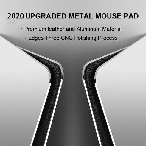 Hard Silver Aluminum Mouse Pad Mat - Ultra Thin Double Side for Gaming and Office (Small 9.05X7.08 Inch)