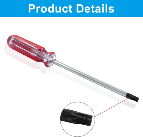 T30 Torx Screwdriver, Magnetic Head with Insulated PVC Handle, 125mm Working Length for Repairing DIY