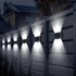8 Pack 6000K Rossesay Solar Wall Lights for Outside Cold Solar Fence Lights Up and Down LED Autumn Outdoor Decorative