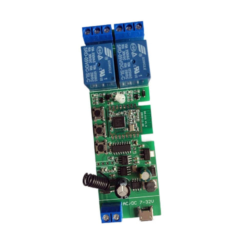 2 Channel 5V 12V ZigBee Smart Relay Switch, Adjustable Self Lock and Momentary Interlock Mode.