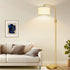 Dimmable 1200 Bulb Nintiue Upgraded Modern Arc Tall Standing Floor Lamp with Linen Shade, Lumens LED Included