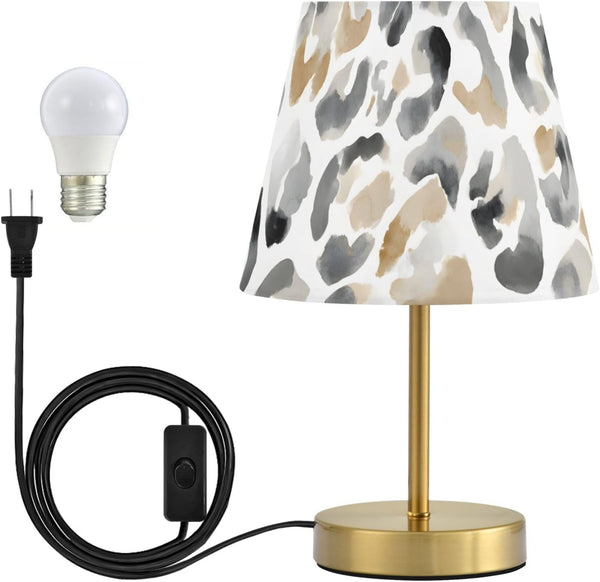 ALAZA Table Lamp for Bedroom Nightstand Watercolor Leopard Spots Bedside Lamp with