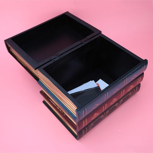 Decor(#2) Book Safe, European Style Decorative Fake Book, Hollowed Out Decorative Faux Books, Compartment Box