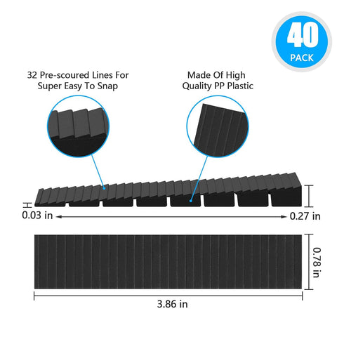 Composite Shims for Indoor/Outdoor Use, 40 Pack Heavy Duty Never Rot Plastic Wedge Shims for Leveling, DIY Furniture Levelers for Home Improvement, Table, Furniture, Doors, Windows, Sheds, Toilet