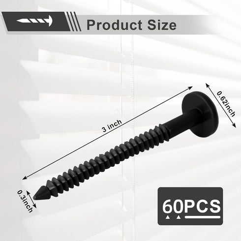 ELDGREON 3 Inch 60 Vinyl Shutter FastenerShutter Panel Pegs Plastic Shutter Screws Lok Pins Plastic Shutter Spike