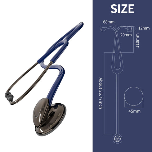 MaiWieel-Classi Stethoscope Black Blue Single Head Stethoscope for Nurses Doctor,EMT Student,Home Medical, Estetoscopio