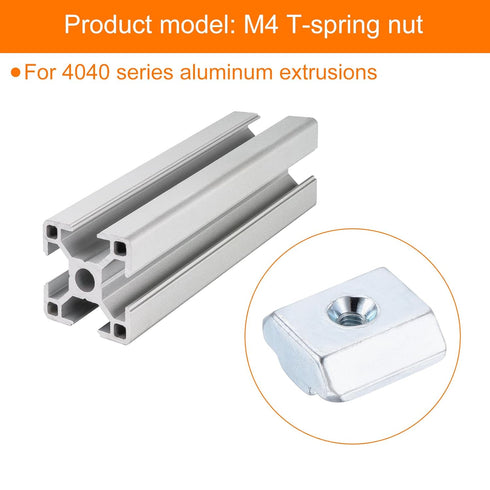 uxcell 10Pcs M4 T Nut Tee Sliding Slot Nuts, Nickel Plated Fastener for Aluminum Extrusion Profile 4040 Series