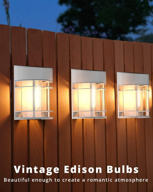 8 Pack Solar Fence Lights, Deck Light Solar Powered, Waterproof Solar Outdoor Lights Decorative for Garden Backyard