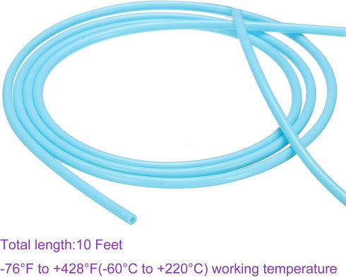 DMiotech 2mm ID 4mm OD 10 Feet Sky Blue Silicone Tube, Industrial Tubing for Water Air Pump