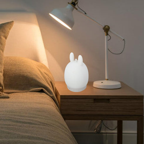 Dimmable 3 Speaker Night Light, Brightness Levels with White Noise Machine for Sleeping, Adorable Rabbit Design Speaker