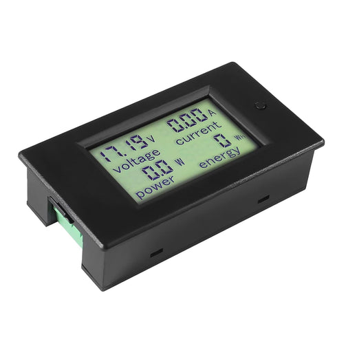 DC Current Voltage Meter with LCD Display, Digital Power Energy Meter DC 6.5-100V 0-20A (with Built-in Shunt)