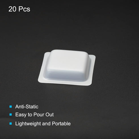 PATIKIL Square-Shaped Weigh Boats, 20 Pack Plastic 7mL Small Disposable Powder Dispenser for Weighing