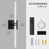 1Pack, Dimmable 22 Inch 3000K-6000K Battery Operated Wall Sconce Black Rechargeable Wall Lights with Remote Control