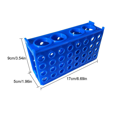 4-Way Plastic Test Tube Rack, Test Tube Holder with 5 Different Colors, Pack of 5