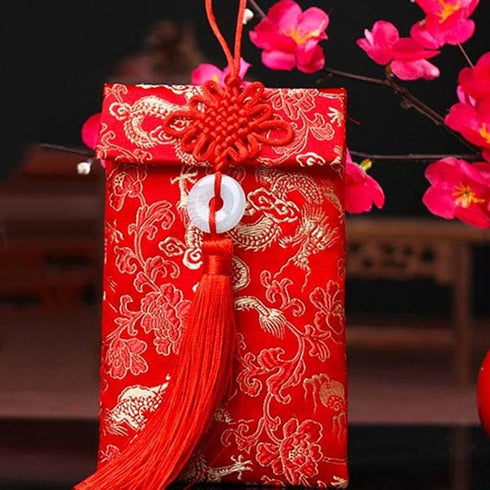 Chinese Silk Red Envelopes, Gift Bags for Lucky Money, Spring Festival, Birthdays, Weddings (A)
