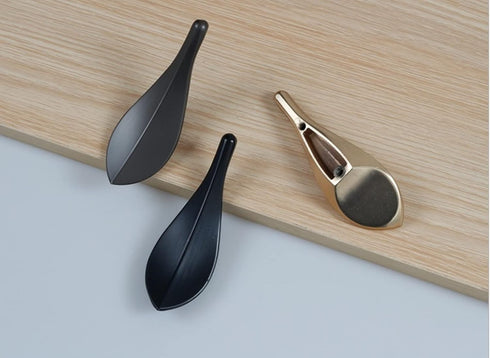 PILYON 4 Kitchen Cabinet Knobs Pcs Cabinet Door Handle Leaf Shape Single Hole Handle Tv Cabinet Wardrobe Bedside