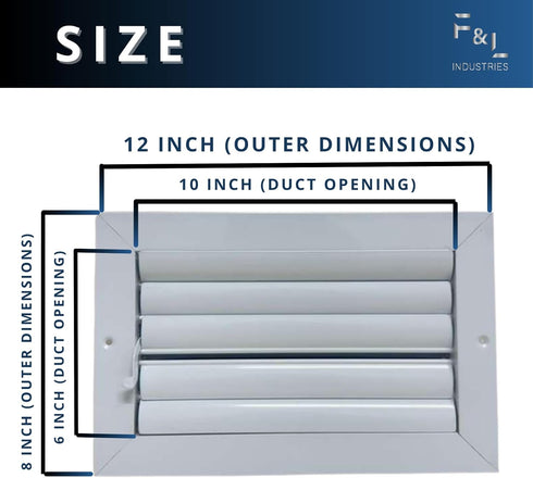 2-Way Commercial (10"x6" 2-Way Upgrade Your Airflow With Curved Blade Ceiling Diffuser & Multi-Shutter Damper