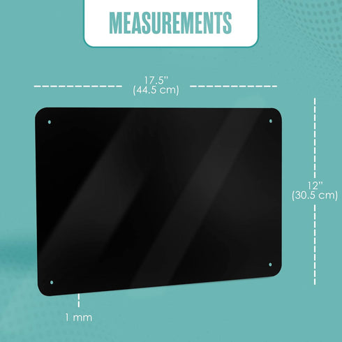 Houseables Magnetic Board, Magnet Display, Bulletin Panel, Black, 17.5" Wide x 12" High, Small, Metal, Steel Sheet, Heavy Duty, Decorative Memo, Dry Erase, for Wall, Refrigerator, Writing, Kids by Houseables