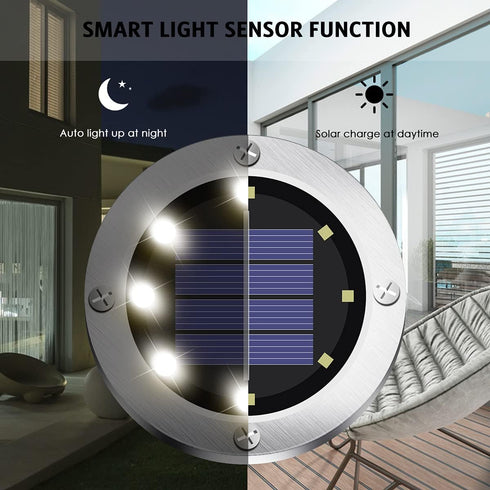 4.6inch Waterproof,12Pack OULONGER Solar Lights Outdoor Solar Lights for Outside,Solar Garden Lights Landscape Lighting