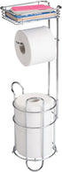 mDesign Steel Toilet Paper Holder with Storage Shelf - Concerto Collection -