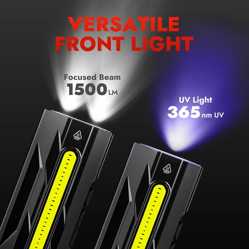 1500 WARSUN Rechargeable EDC Flashlight Lumen Compact LED Pocket Flashlight with Magnetic Base and Clip, Portable Work
