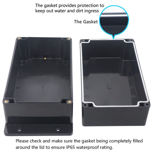 Zulkit Junction Box ABS Plastic Dustproof Waterproof IP65 Electrical Project Enclosure, Pack of 1